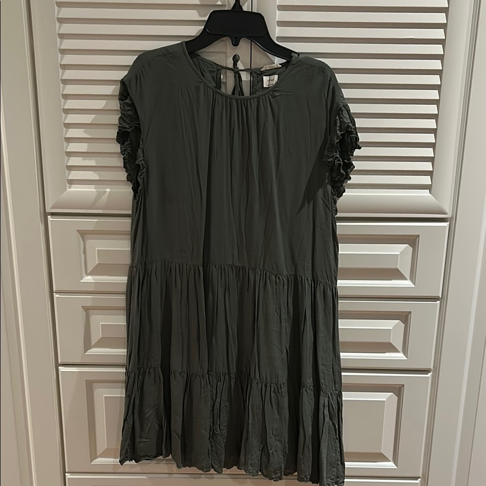 Wilfred Olive green Mini Dress with Ruffle Detail